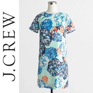 J. Crew Printed Short Sleeve Floral Shift Dress